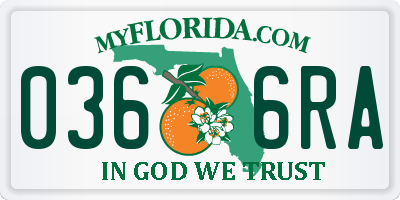 FL license plate 0366RA