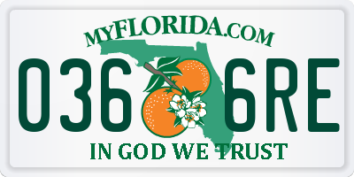 FL license plate 0366RE