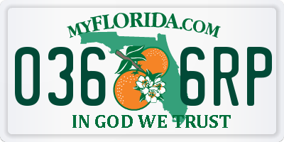 FL license plate 0366RP