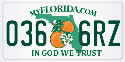 FL license plate 0366RZ