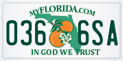 FL license plate 0366SA