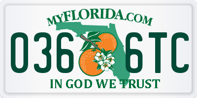 FL license plate 0366TC