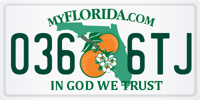 FL license plate 0366TJ