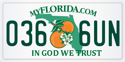 FL license plate 0366UN