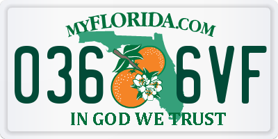 FL license plate 0366VF
