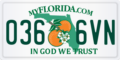 FL license plate 0366VN