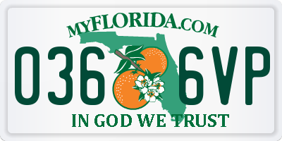 FL license plate 0366VP