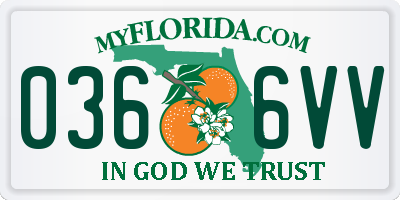 FL license plate 0366VV