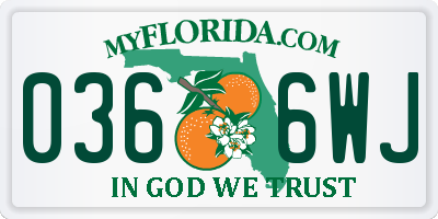 FL license plate 0366WJ