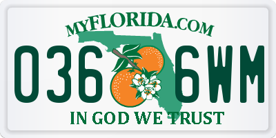 FL license plate 0366WM