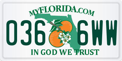 FL license plate 0366WW