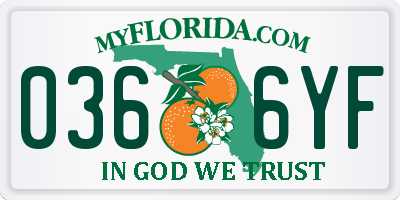 FL license plate 0366YF
