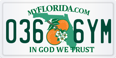 FL license plate 0366YM