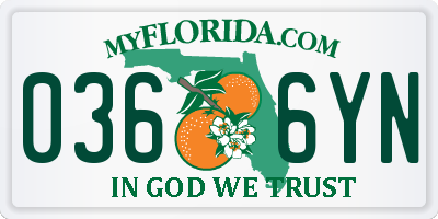 FL license plate 0366YN