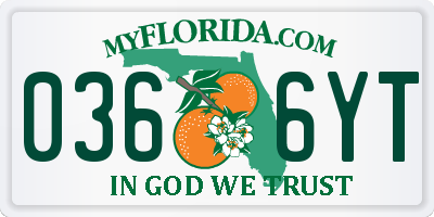 FL license plate 0366YT