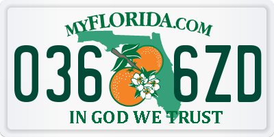FL license plate 0366ZD