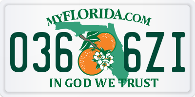 FL license plate 0366ZI