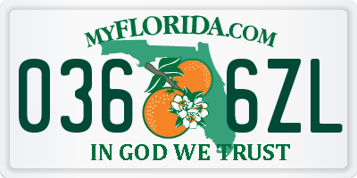 FL license plate 0366ZL