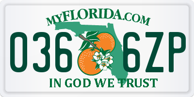 FL license plate 0366ZP