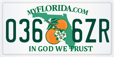 FL license plate 0366ZR