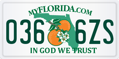 FL license plate 0366ZS