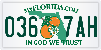 FL license plate 0367AH