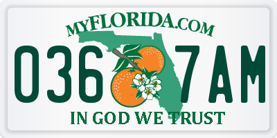 FL license plate 0367AM