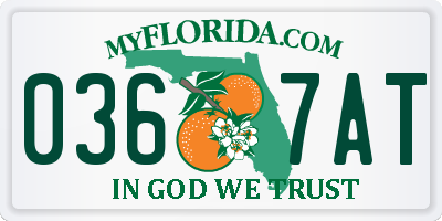 FL license plate 0367AT