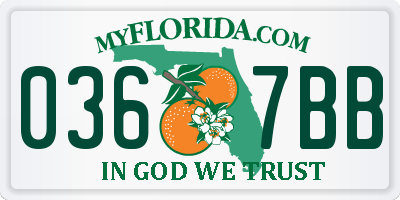 FL license plate 0367BB