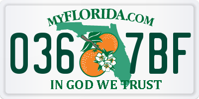 FL license plate 0367BF