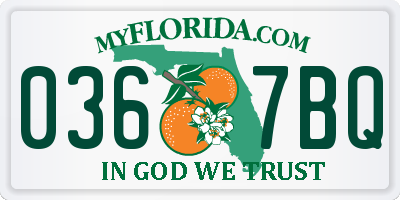 FL license plate 0367BQ