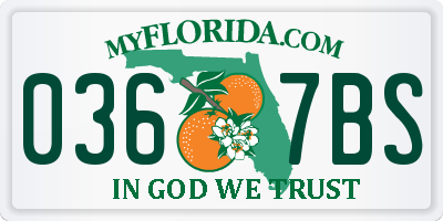 FL license plate 0367BS
