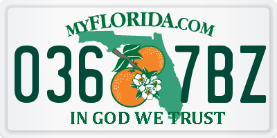 FL license plate 0367BZ