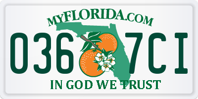 FL license plate 0367CI