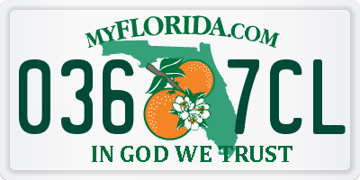 FL license plate 0367CL