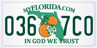 FL license plate 0367CO