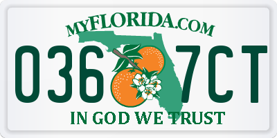 FL license plate 0367CT