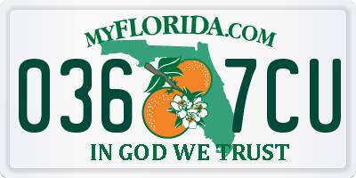 FL license plate 0367CU