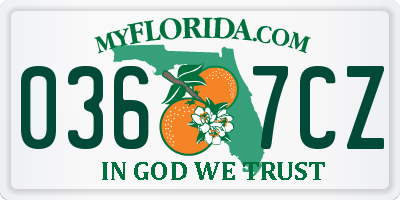 FL license plate 0367CZ