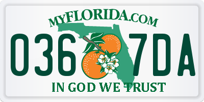 FL license plate 0367DA