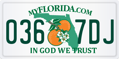 FL license plate 0367DJ