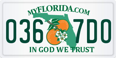 FL license plate 0367DO