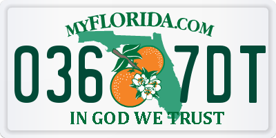 FL license plate 0367DT