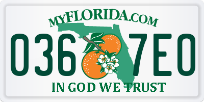 FL license plate 0367EO