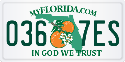 FL license plate 0367ES