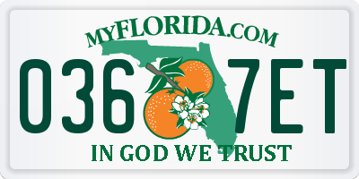 FL license plate 0367ET