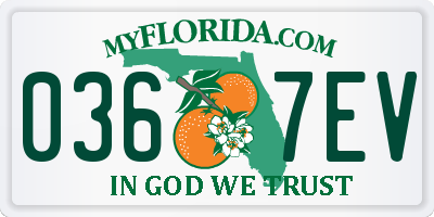 FL license plate 0367EV