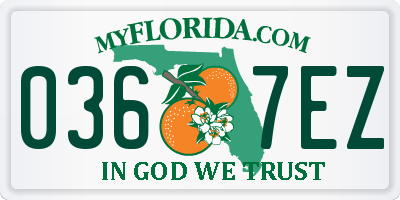 FL license plate 0367EZ