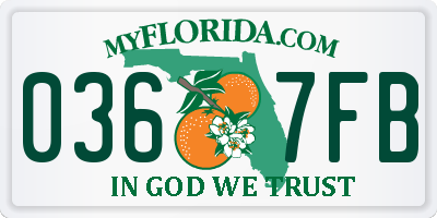 FL license plate 0367FB