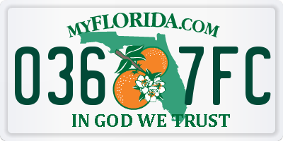 FL license plate 0367FC